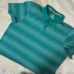 Nordictrack Green Stripes Athletic Performance Golf Polo Shirt Men's XXL